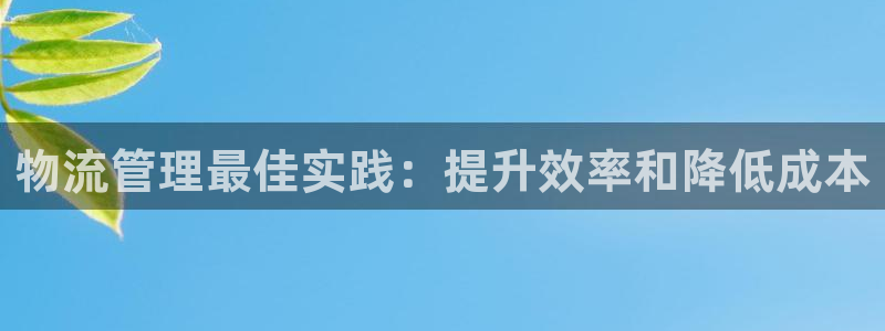 28圈app注册地址：物流管理最佳实